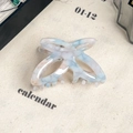 Small acetate butterfly hair claw with blue pink marble texture and hollow design - Milan Color 4.5cm