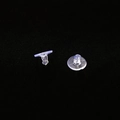 Fermoirs de boucles d'oreilles en plastique souple transparent pour clous et bijoux - En forme d'OVNI / Transparent