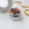 Jar of colorful high-elasticity hair ties for kids with black and multi-color bands - Black Multi-color