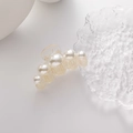 Detailed macro view of champagne pearl hair claw clip with elegant gradient pearls - Big Pearl Small