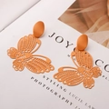 Exquisite hohle Schmetterlings-Ohrhänger in lebhaftem Orange, mattes Finish für Damen - Hohl Schmetterling (4871812631285) / Orange