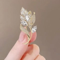 Elegante gouden tulp broche met witte zirkoon voor een vintage blazerstijl voor dames - Gouden Tulp