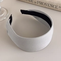 Detail of light gray fabric headband showing twill texture and black non-slip inner lining - Light Gray