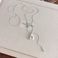 Detail of adjustable snake chain necklace with a unique money bag pendant design - Silver Matte Money Bag Pendant (27691G)