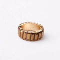 Bague vintage dorée sertie de cristaux rectangulaires couleur ambre de style luxueux - US 7 / Champagne