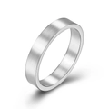 Bague minimaliste de 4mm en acier titane brossé mat avec un design de bande plate - 5# / Acier