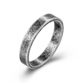 Bague minimaliste en acier titane 4mm avec finition brossée mate vintage - 5# / Argent Antique