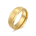 Minimalistischer Ring aus gebürstetem Goldwolframstahl mit polierten Kanten - Größe 7 / Gold