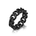 Minimalist polished black titanium cuban link chain ring for men and women - Size 7 / Black