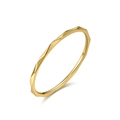 Minimalist 1mm gold stainless steel stackable ring with geometric faceted texture - Size 5 / Diamond Cut / 1mm / Gold