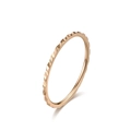 Minimalist 1mm rose gold stackable ring featuring a unique scalloped wave design pattern - 5# / Rose Gold