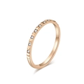 Elegant rose gold stackable ring featuring a textured band with micro-pave crystals - US 5 / Rose Gold