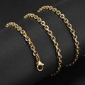 Details der vergoldeten Ankerkette mit Hummerverschluss und glatter Metalloberfläche - Kurzer Stil (45) / Gold