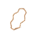 Anillo ondulado de oro rosa de 18K con superficie de panal para un estilo minimalista - US 5 / Oro rosa