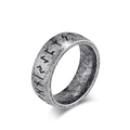 Vintage Viking runes ring in antique silver finish made of high quality stainless steel - 7# / Antique Silver