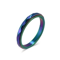 Anillo geométrico facetado de acero inoxidable arcoíris para un estilo moderno - US 5 / Colorido