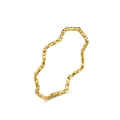 Anillo de onda minimalista 1mm de acero de titanio dorado con textura martillada - US 5 / Dorado