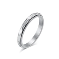 Anillo giratorio minimalista de acero inoxidable plateado con superficie geométrica - US 5 / Color Acero
