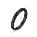 Matte black spinner ring with geometric diamond-cut pattern and rotatable design - Black