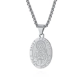 Collana con ciondolo religioso San Francesco in acciaio inossidabile argento e catena - San Francesco Ciondolo Solo (Senza Catena)