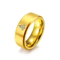 Anillo masónico de tungsteno dorado pulido con grabado de escuadra y compás - Talla 7 / Dorado
