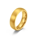 Minimalist gold tungsten ring featuring a brushed matte exterior and polished inner band - Size 6 / 6mm / Gold