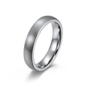 Minimalist matte silver tungsten ring with a brushed finish for a sleek unisex style - Size 6 / 4mm / Steel