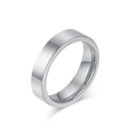 Bague en tungstène argent poli avec une finition miroir plate de style minimaliste - Taille 6 / Couleur Acier (4mm)
