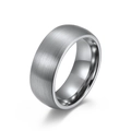 Bague minimaliste en acier au tungstène mat avec finition brossée pour hommes et femmes - Taille 6 / 8mm / Acier