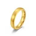 Bague minimaliste en acier tungstène doré mat avec finition brossée et polie - Taille 6 / 4mm / Or