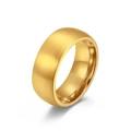 Neutral minimalist matte golden tungsten steel ring with brushed finish and polished inner - Size 6 / 8mm / Gold