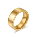 Bague large minimaliste en acier au tungstène doré avec une finition métallique polie et lisse - Taille 6 / Version large / Or