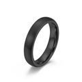 Minimalist matte black tungsten ring with brushed finish and polished inner band - Size 6 / 4mm / Black