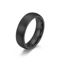 Minimalist black tungsten ring with a brushed exterior and polished inner surface - Size 6 / 6mm / Black