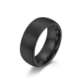 Matte black tungsten ring with brushed surface and polished inner mirror finish - Size 6 / 8mm / Black