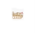 Spilla dorata Birthday Queen con strass bianchi e decorazione a forma di corona rosa - Oro