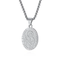 Pendaglio medaglia San Giuda Taddeo in argento con catena a corda intrecciata - San Giuda Ciondolo Solo (Senza Catena)