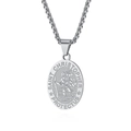 Collana con medaglia religiosa San Cristoforo argento e catena a corda resistente - San Cristoforo Ciondolo Solo (Senza Catena)
