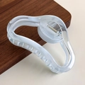 Detail of transparent marble wave hair claw clip with a strong metal spring - Blue Semi-circle