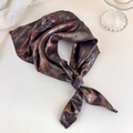 Detail view of American vintage silver bandana with metallic bronze gradient texture - Approx 60*60cm / Gray Mixed Color