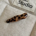 Elegante fermaglio per capelli in acetato con motivo leopardato e design a onde per donna - Clip a Becco d'Anatra a Onda / Onda Leopardata