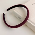 Detail of dark red knitted headband texture and non-slip black inner lining - Fuschia