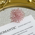 Macro shot of romantic pink beaded floral shoe charm with crystal texture for DIY clogs - Pink Semi-transparent Spherical Flower Style (27059-17)