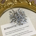 Detailed macro view of sparkling crystal flower charms for DIY shoe decoration - Silver Starburst Crystal Style (27059-49)