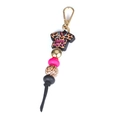 Llavero de cuentas de silicona con estampado de leopardo y colgante Scrub Life T-shirt - Dorado