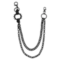 Cadena punk negra para pantalones con pinchos y eslabones dobles de estilo motero - Color gunmetal