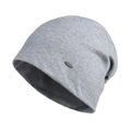 Graue Strickmütze für Damen und Herren mit Metall-Logo und lässigem Beanie-Design - L (58-60cm) / Mittelgrau