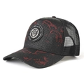 Berretto da baseball con testa di leopardo, motivo a serpente rosso e rete traspirante - L (58-60cm) / Borgogna