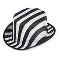 Classic black and white striped top hat with durable fabric texture for party cosplay - Adult / Zebra