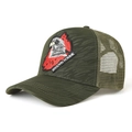 Outdoor-Trucker-Cap in Olivgrün mit Adler-Stickerei und atmungsaktivem Mesh-Netz - L(58-60cm) / Armeegrün